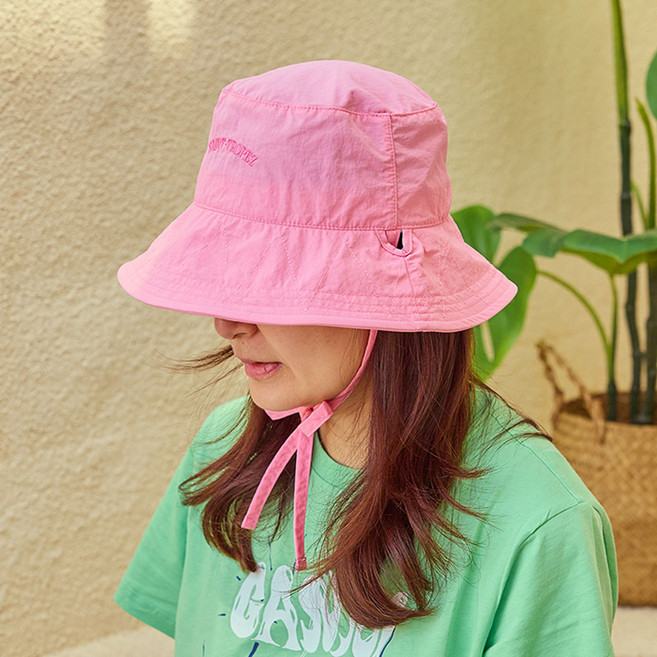 이지고 여성 데일리 와이어 버킷햇 턱끈 벙거지모자 머리둘레조절 UV차단원단