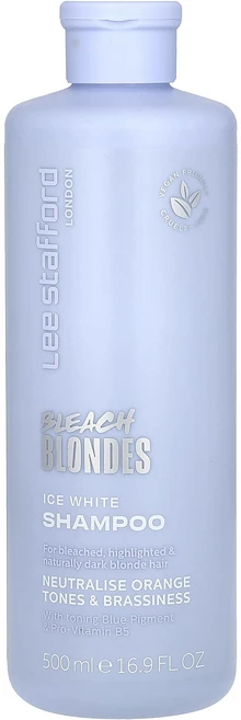 Lee Stafford Bleach Blondes 아이스 화이트 샴푸 표백 하이라이트 및 자연스러운 다크 블론드 모발용 500ml(16.9fl oz), LeeStaffordBleachBlondes아이스화이트, 1개, 500ml - 쿠팡