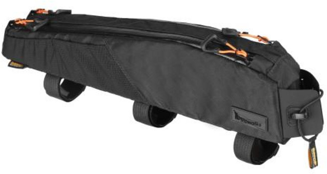자전거 프레임 다운튜브 가방 장착 간편형 Rhinowalk BIke Extra Long Top Tube Bag 18인치 이상의 길이를 갖춘 MTB 및 Road Bike용 대형 방수, 3)Black