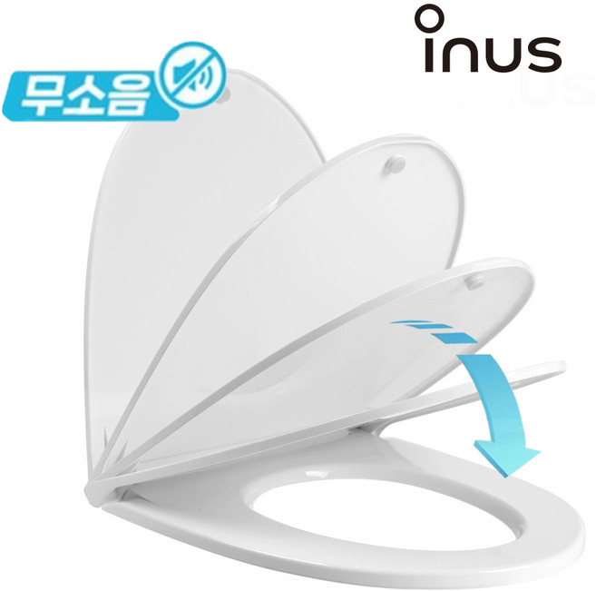 이누스 변기시트 커버 ISE705 댐퍼형 상부체결 무소음 최고급형 국내생산 양변기시트, 1개