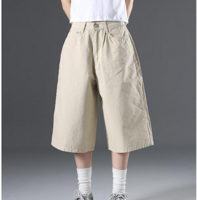 나니까 코튼 버뮤다팬츠 7부 봄 여름 버뮤다 긴 반바지