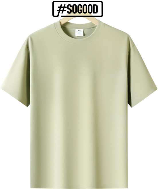 厚磅天絲涼感上衣, 厚磅天絲上衣-淺綠,4XL(90~100公斤)