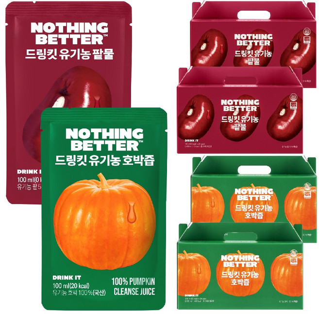 유기농 팥물 호박즙 96포 국산 100% 착즙, 96개, 100ml