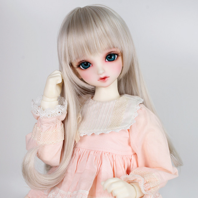 구체관절인형 가발 긴머리 스트레이트 7-8인치 42cm급용 MSD 도리스돌30, 카푸치노 (가발만,인형미포함)