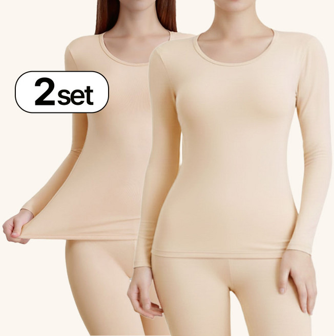 비브삭 여성 내복 기모 발열내의 상하 세트