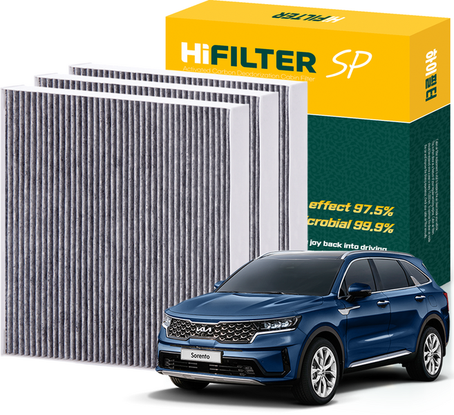 하이필터 기아 자동차 쏘렌토 활성탄 에어컨필터, 3개, 쏘렌토 (MQ4) HI-L012