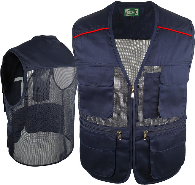 마트 봉사 단체 조끼 유니폼 여름 작업복 망사 조끼 ITV-8C 네이비 칼라