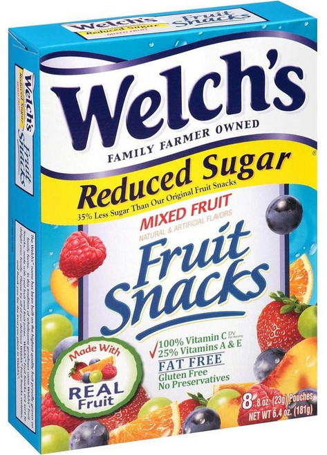 Welchs 웰치스 저설탕 믹스 프루트 스낵 23gx8파우치, 181g, 2개