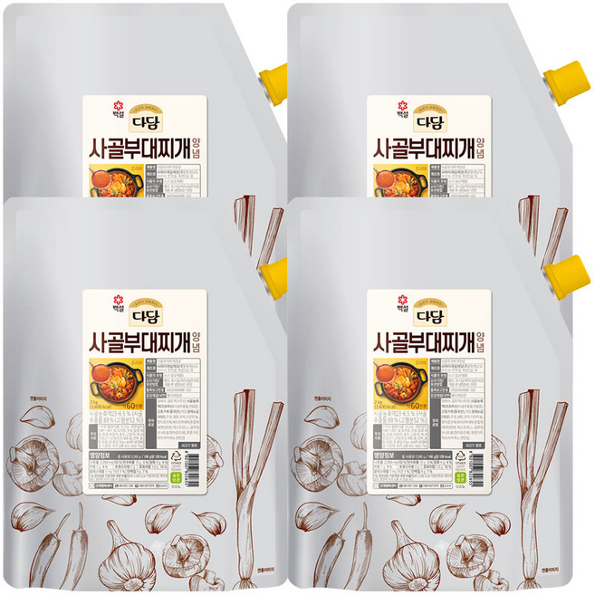 다담 사골부대찌개양념, 2kg, 4개