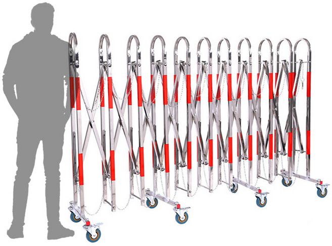 바퀴형 접이식 자바라 아치 바리케이트(H 1500mm) 더 강력한 보안 울타리 펜스 아치형 휀스, 스텐, 1개