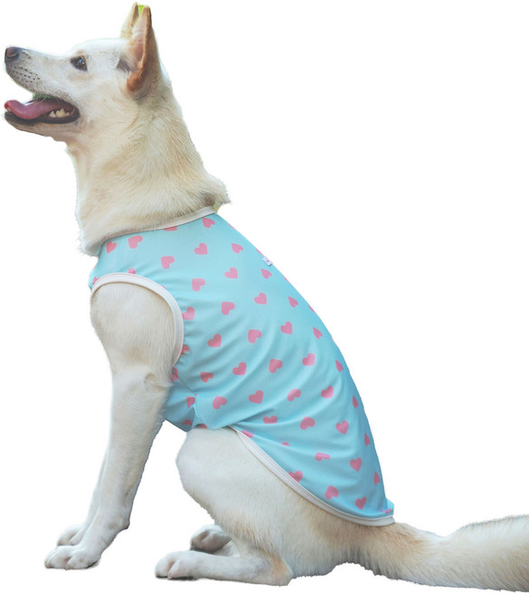 멍트렌드 대형견 실내복 강아지 민소매 쿨나시 국내자체제작 홈웨어, 1개, 하늘