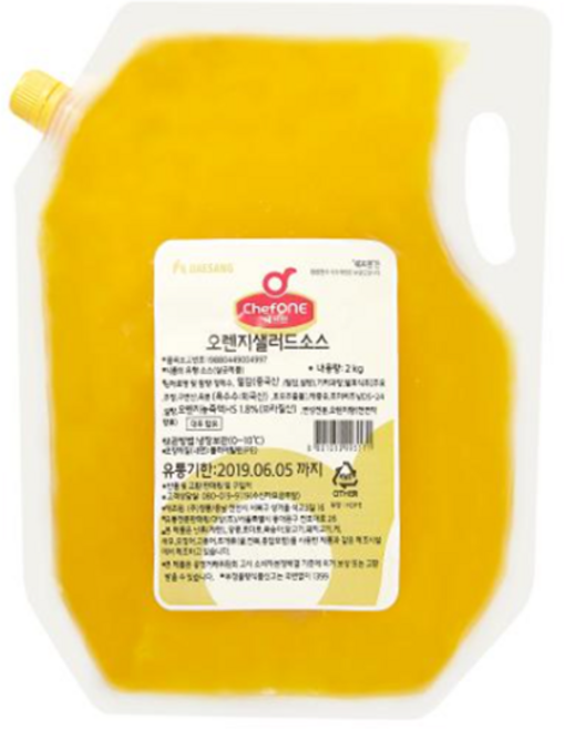 대상 쉐프원 오렌지 샐러드소스, 2kg, 1개, 쉐프원 오렌지샐러드소스 2kg