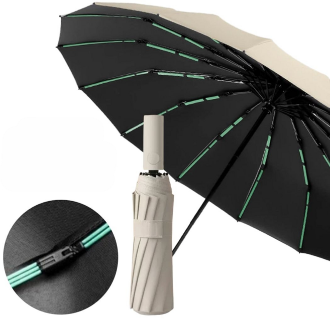 obp 초강력 튼튼 24K 60K 접이식 원터치 3단 암막 자동 우산