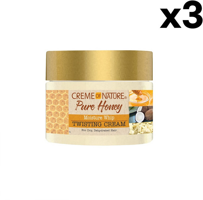 Creme of Nature 크림 오브 네이처 모이스처 휩 트위스팅 컬크림 326g 3팩 Pure Honey, 1개