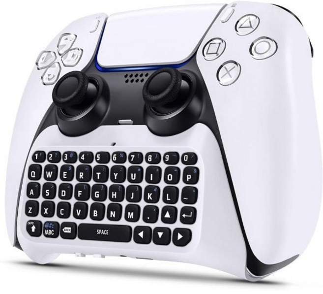 TNP PS5 채팅패드 컨트롤러 키보드 부착 무선 컴팩트 키패드 라이브 채팅 및 메시징용 스피커가 내장된 PS5용 최고의 QWERTY 게임패드, 1개
