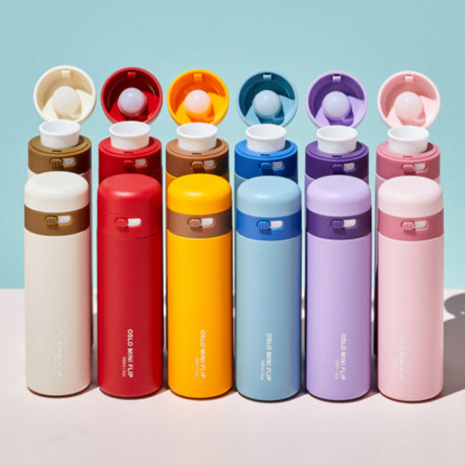 오슬로 미니 플립 텀블러 160ml 원터치텀블러 스텐 보냉병 보온병 아기보온병, 아이보리-160ml, 1ml, 1개