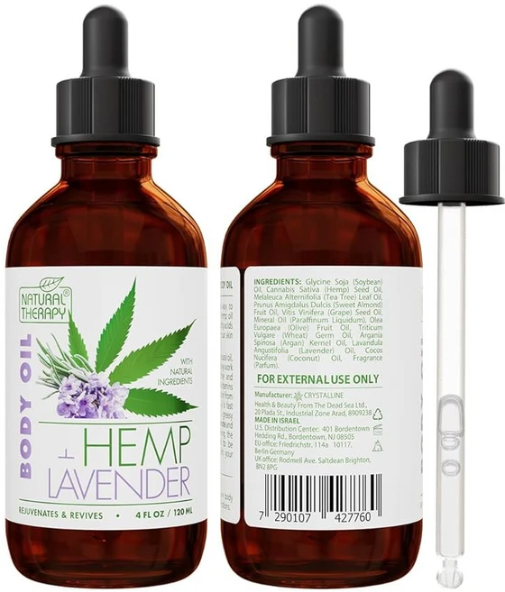 데이트 밤을 위한 내추럴 테라피 감각 마사지 오일 대마 및 코코넛 커플을 향이 나는 바디 (4 Fl.Oz), Hemp & Lavender, 1개 - 쿠팡