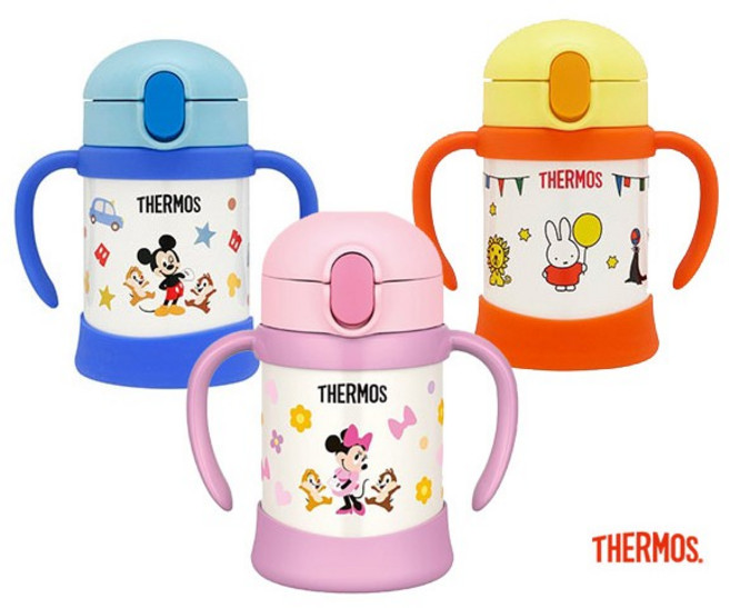 THERMOS 膳魔師 學習杯 保溫瓶 兒童水壺 吸管水壺 米奇 米妮 米飛 250ML FHV-250 (贈吸管刷), 1個, 同款吸管組 (衛生用品恕不退貨)