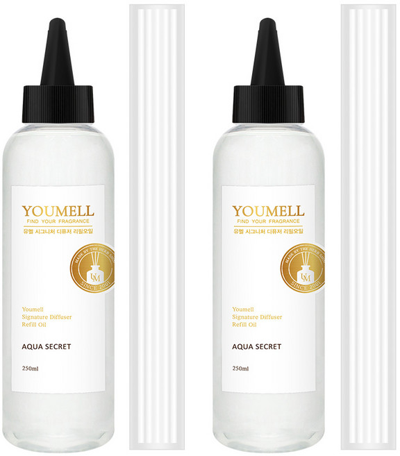유멜 시그니처 디퓨저 리필오일, 아쿠아시크릿, 250ml, 2개