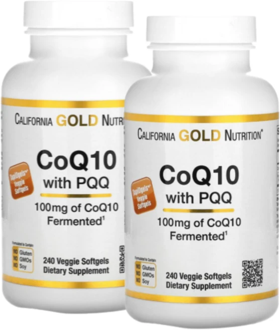 CGN 캘리포니아 골드 뉴트리션 코큐텐 코엔자임Q10 PQQ 240 Veggie Softgel CoQ10, 2개, 240정 - 쿠팡