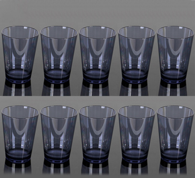 주방프라자 업소용 PC 라운드 물컵 270ml 플라스틱컵 R100, 10개, 블루