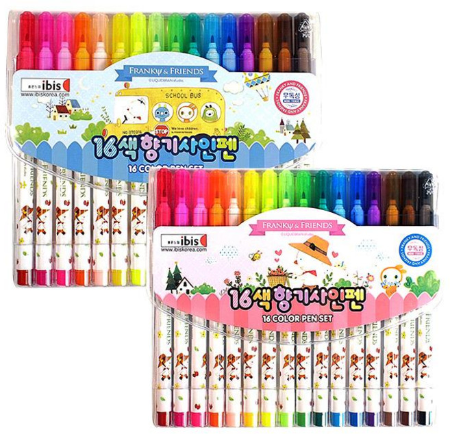 아이비스 16색향기사인펜(FR)-블루 [10378]