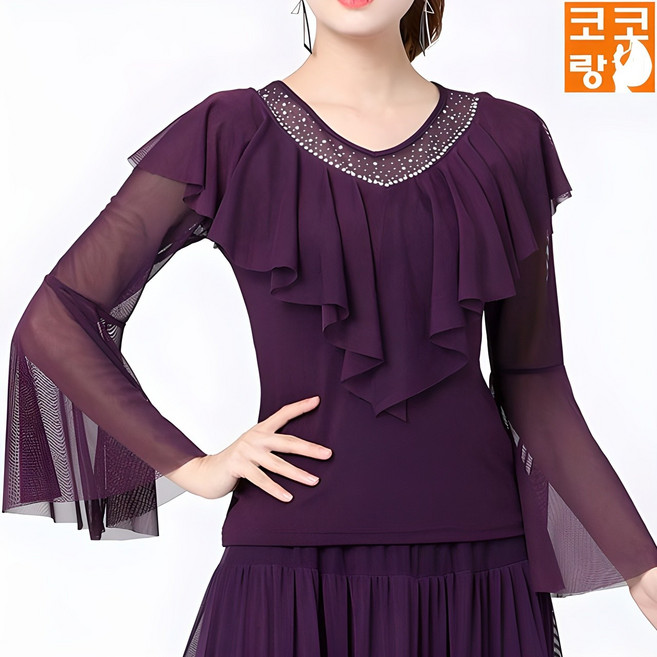 버피 라인댄스 밸리댄스 줌바 댄스티 무용티 벨리 무대 공연 연습, L, 블랙