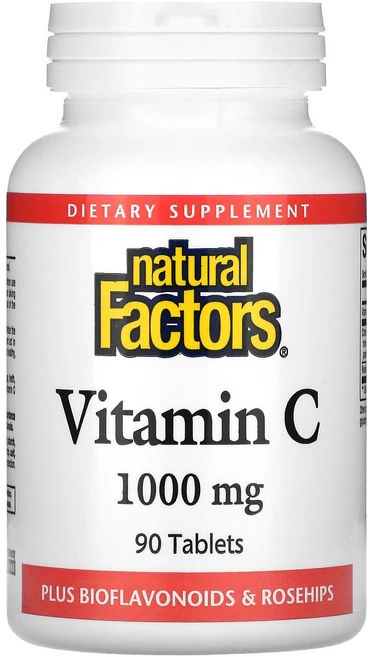 네츄럴펙터스 2개X 비타민C 플러스 바이오플라보노이드 및 로즈힙 1000mg 90정, 2개 - 쿠팡