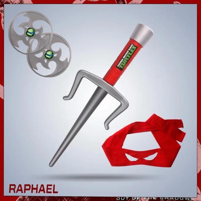 십대 닌자 거북이 눈 마스크 Nunchaku 다트 칼과 애니메이션 드레스를 입을 수 있습니다 어른 성능 무기 소, 02 red