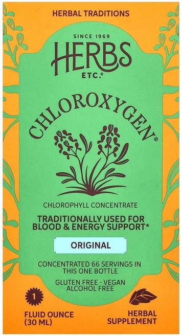 Herbs Etc. ChlorOxygen 엽록소 농축물 알코올 무함유 30ml, 1개, 29.574ml - 쿠팡