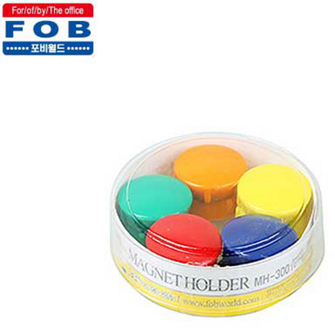 포비월드 칼라원형자석 MH-300 소형 20mm 10개단위, 5색혼합