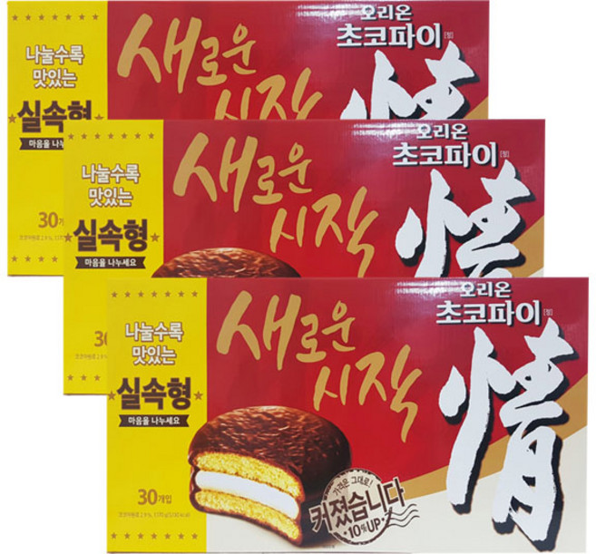 오리온 초코파이 정, 1.17kg, 3개