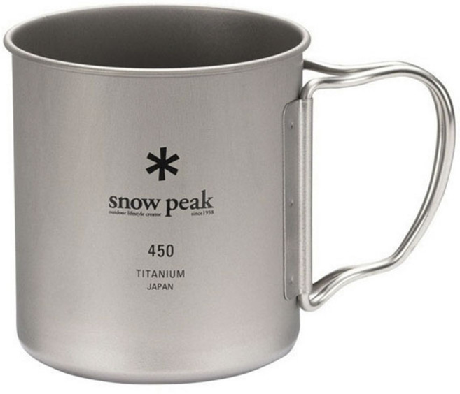 snow peak 雪諾必克 鈦金屬單層杯 MG-143 450ml, 1個, 銀