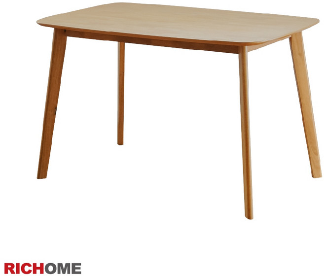 RICHOME 日式和風4呎餐桌 原木風 TA500, 橡木色