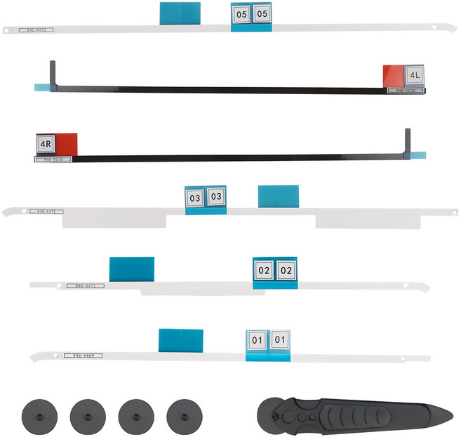 새로운 LCD 디스플레이 접착 스트립 스티커 교체 테이프 교체 스티커 코터 휠 핸들 제거 키트 개봉 도구로 잔여물 없는 전문 수리 Apple iMac과 호환 가능, 21.5" 15개 모델
