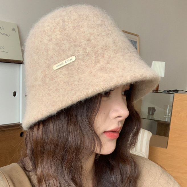 ON US 여성 모자 양모 털모자 버킷햇 벙거지 중년여성 엄마 울