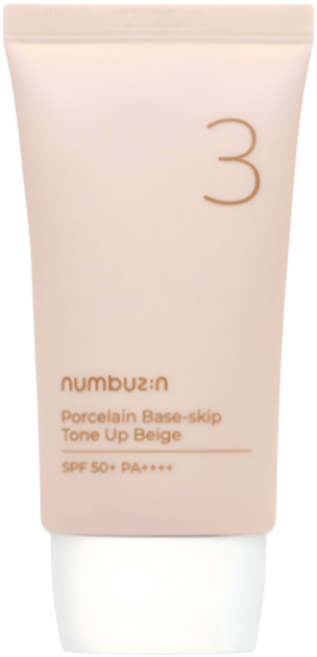 [본사정품] NUMBUZIN 넘버즈인 3번 도자기결 파데스킵 톤업베이지 SPF50+ PA++++ 파데프리 보정선크림, 50ml, 3개