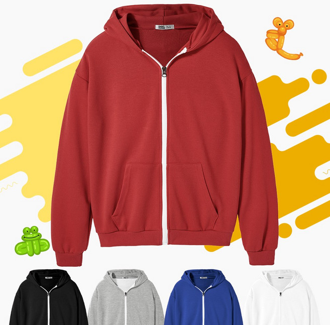 [GIVON] 기본 키즈 아동용 5color 특양면 라이트웨이트 레귤러핏 풀오버 후드집업 / DCF802