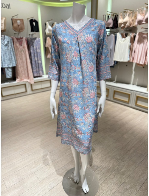 와코루 브랜드관 집에서도 화사하게 찰랑찰랑 실크같은 실내복겸 원피스 잠옷WGN368W 2828071