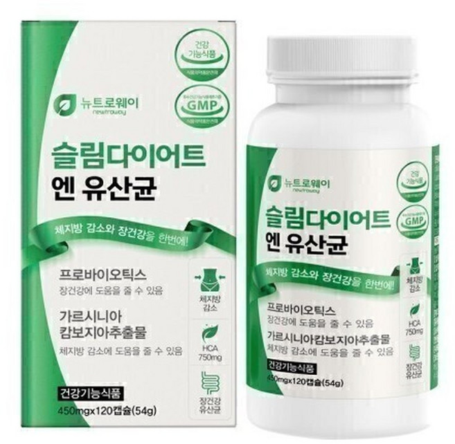 슬림다이어트 엔 유산균 다이어트유산균 프로바이오틱스 120캡슐, 120개, 54g