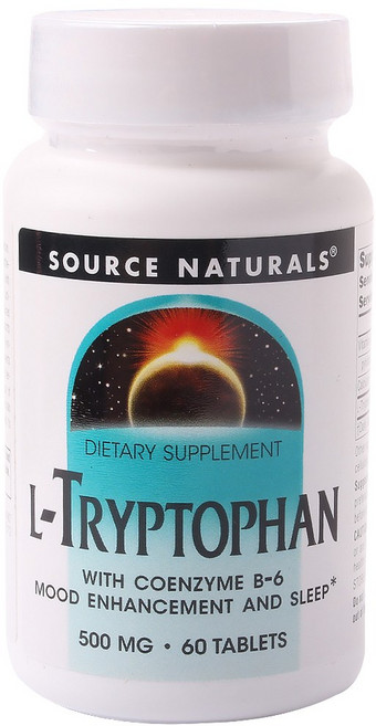 SOURCE NATURALS L-色胺酸&維他命B6錠 500mg, 60顆, 1罐