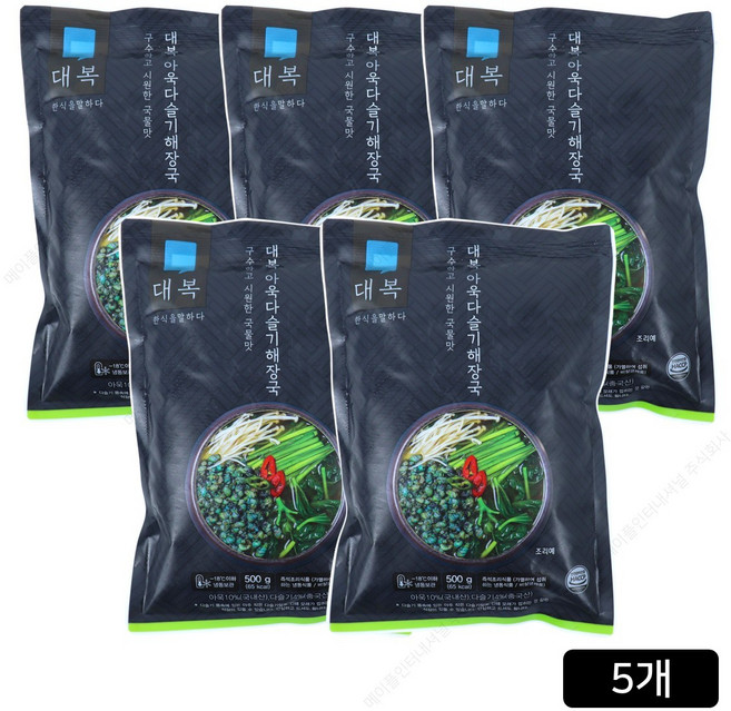 아욱 다슬기 해장국 500g x 5팩, 5개