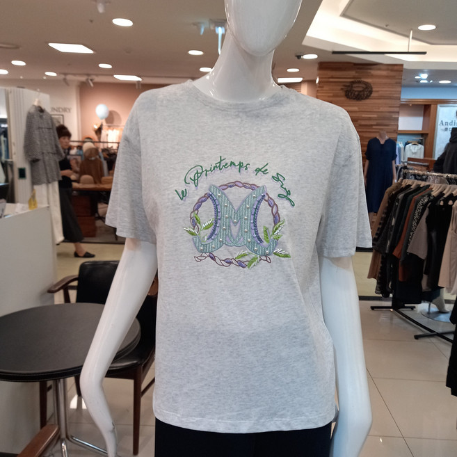 SOGO 트리아나 비즈자수 라운드 반팔티셔츠 AJ2TA18 MG