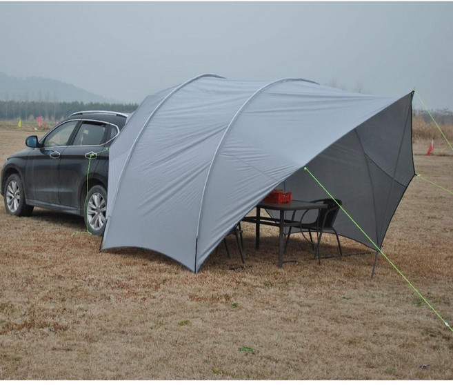 차량 어닝 터널형 카니발 캐노피 확장형 텐트 타프 방수 그늘막 차박 캠핑 산타페, E. 은색이 없는 짙은 녹색