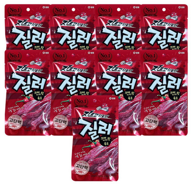 샘표 질러 크레이지 핫 육포 30g 9개 / 매운맛 소고기육포