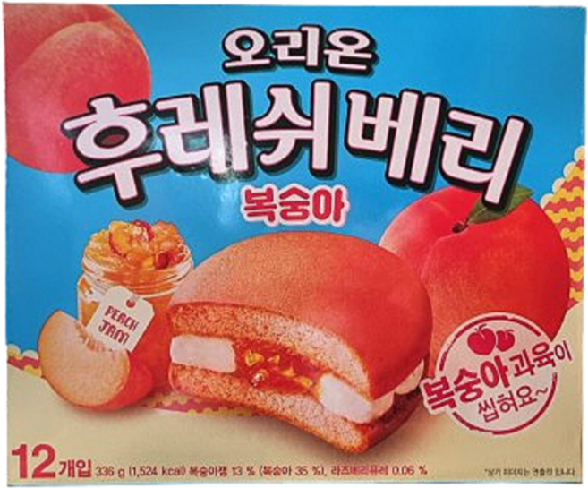 오리온 후레쉬베리 달달한 복숭아 부드러운 파이, 1개, 336g