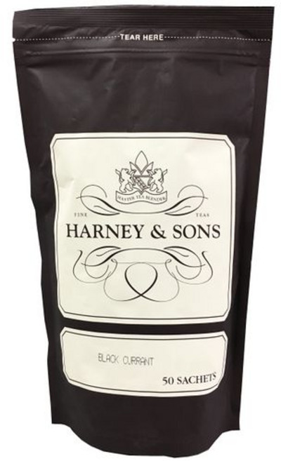 하니 앤 선즈 블랙 커런트 티 - 훌륭한 과일 향 중간 바 Harney & Sons Black Currant Tea - Wonderful Fruity Flavor Caffein, 50 Count (Pack of 1), 1개