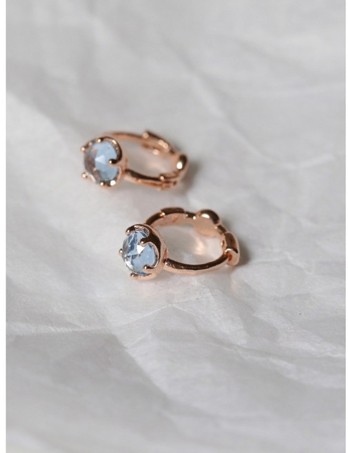 실버925 아쿠아마린 원석 링귀걸이