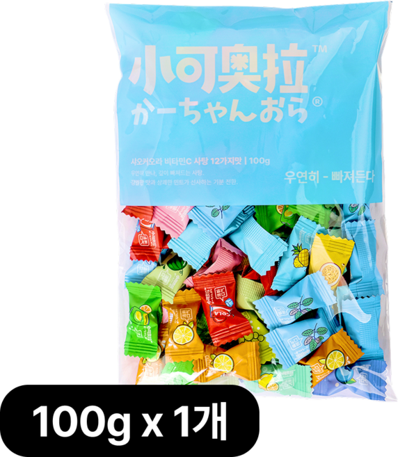 샤오커오라 민트향 비타민C 과일 12종 믹스 베트남 무설탕 사탕 캔디, 100g, 1세트