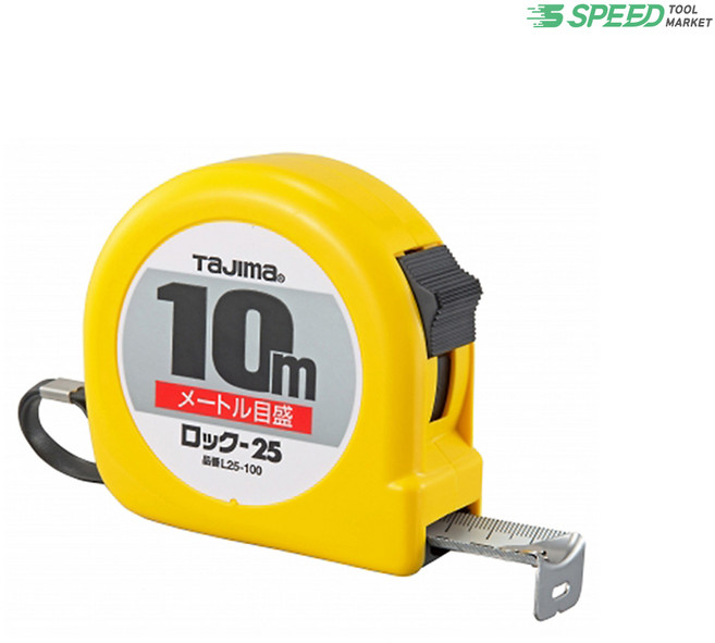 타지마 줄자 록10M 폭25mm 자동 양면 롱줄자 벨트클립 L25-100, 타지마 자동 줄자 10M